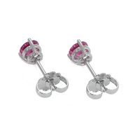 0.80 Ct.Tw. Pink Sapphire Studs Earrings, 14K White Gold Image