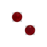 0.65 Ct.Tw. Ruby Studs Earrings, 14K White Gold Video