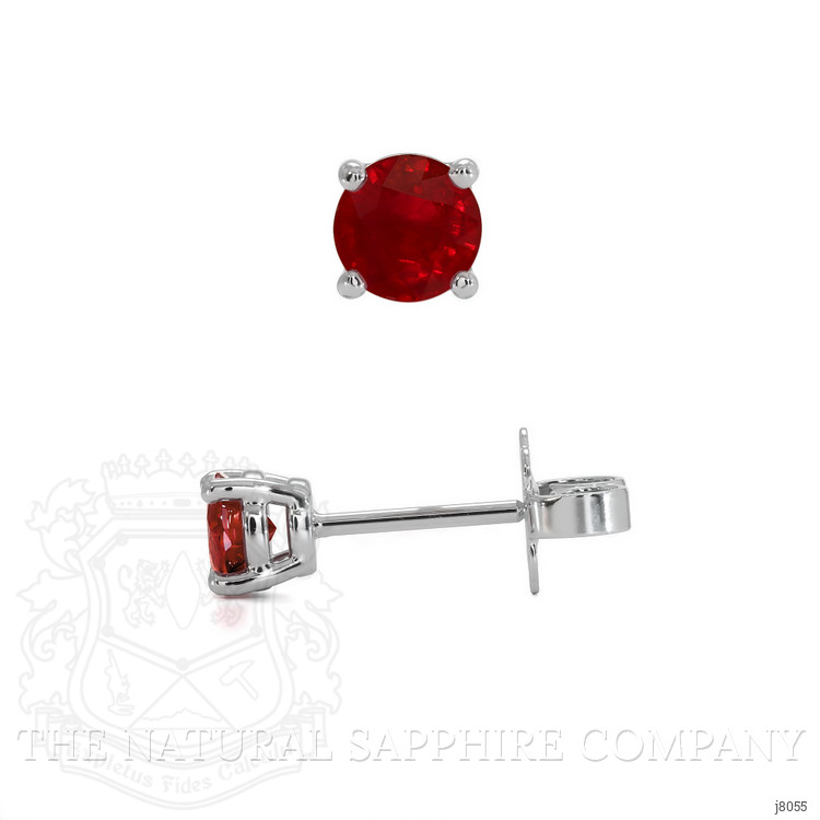 0.65 Ct.Tw. Ruby Studs Earrings, 14K White Gold