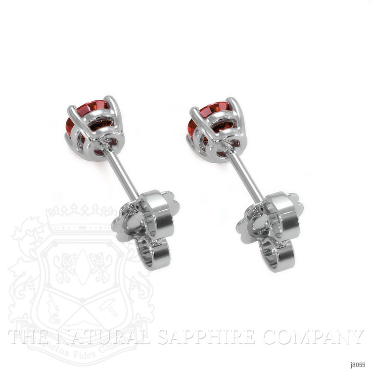 0.65 Ct.Tw. Ruby Studs Earrings, 14K White Gold