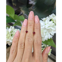 0.65&nbsp;Ct.Tw.Total Carat Weight Ruby Studs Earrings, 14K White Gold Life Style