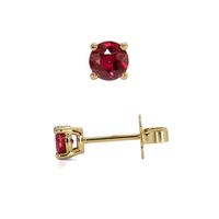 0.65 Ct.Tw. Ruby Studs Earrings, 14K Yellow Gold Image