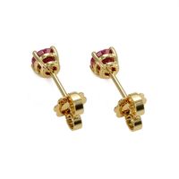 0.65 Ct.Tw. Ruby Studs Earrings, 14K Yellow Gold Image
