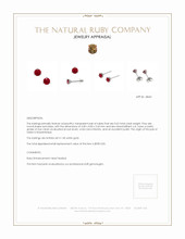 0.65 Ct.Tw. Ruby Studs Earrings, 14K White Gold Appraisal