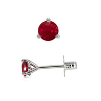 0.65 Ct.Tw. Ruby Studs Earrings, 14K White Gold Image