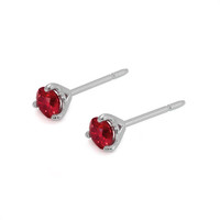 0.65 Ct.Tw. Ruby Studs Earrings, 14K White Gold Image