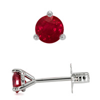 0.65 Ct.Tw.Total Carat Weight Ruby Studs Earrings, 14K White Gold Image