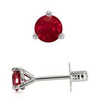 0.65 Ct.Tw. Ruby Studs Earrings, 14K White Gold Image