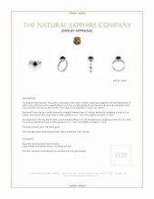 0.80 Ct. Sapphire Natural Diamond Pave Ring, 18K White Gold Appraisal