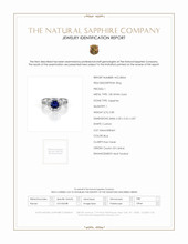 0.80 Ct. Sapphire Natural Diamond Pave Ring, 18K White Gold Scan Report