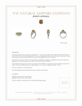 1.11 Ct. Yellow Sapphire and Natural Diamond Antique Style Ring, 14K White Gold Appraisal