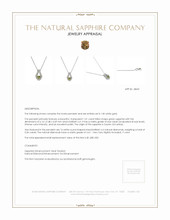 1.01 Ct. Green Sapphire and Natural Diamond Antique Style Pendant, 14K White Gold Appraisal