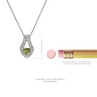 1.01 Ct. Green Sapphire and Natural Diamond Antique Style Pendant, 14K White Gold Image