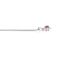 0.80 Ct. Sapphire Natural Diamond Antique Style Pendant, 14K White Gold Image