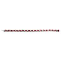 11.85 Ct.Tw. Ruby Natural Diamond Tennis/Line Bracelet, 14K White Gold Image