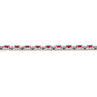 11.85 Ct.Tw. Ruby Natural Diamond Tennis/Line Bracelet, 14K White Gold Image