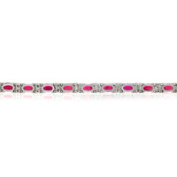 11.85 Ct.Tw. Ruby Natural Diamond Tennis/Line Bracelet, 14K White Gold Image