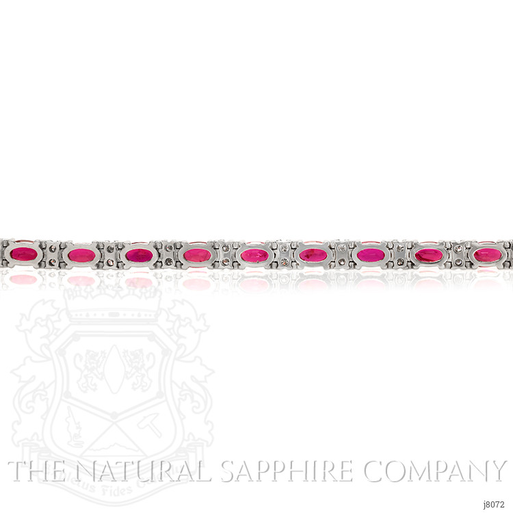 11.85 Ct.Tw. Ruby Natural Diamond Tennis/Line Bracelet, 14K White Gold
