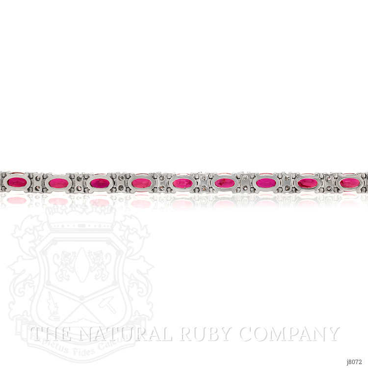 11.85 Ct.Tw. Ruby Natural Diamond Tennis/Line Bracelet, 14K White Gold