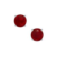 0.95 Ct.Tw. Ruby Studs Earrings, 14K White Gold Video
