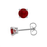 0.95 Ct.Tw. Ruby Studs Earrings, 14K White Gold Image