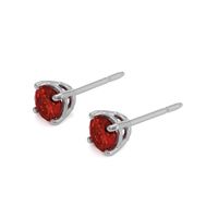 0.95 Ct.Tw. Ruby Studs Earrings, 14K White Gold Image