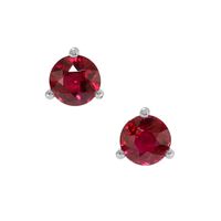 0.95 Ct.Tw. Ruby Studs Earrings, 14K White Gold Video