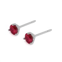 0.95 Ct.Tw. Ruby Studs Earrings, 14K White Gold Image