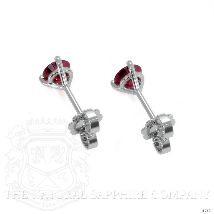 0.95 Ct.Tw. Ruby Studs Earrings, 14K White Gold