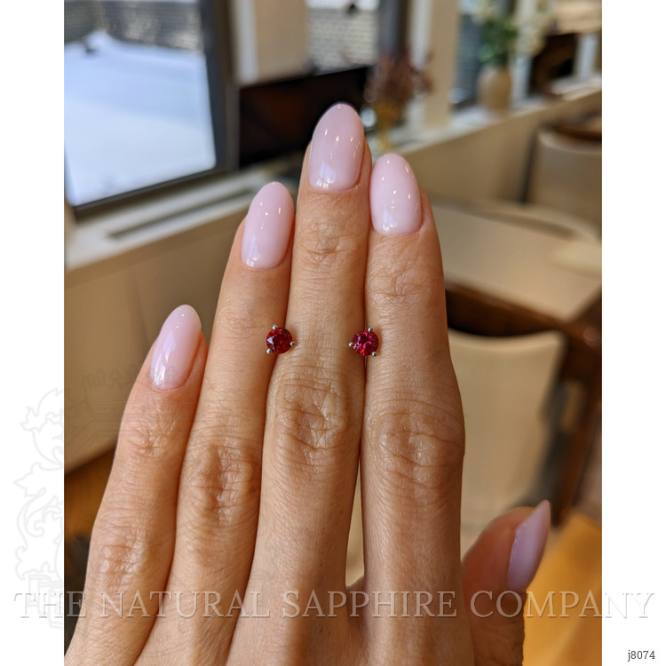 0.95 Ct.Tw. Ruby Studs Earrings, 14K White Gold