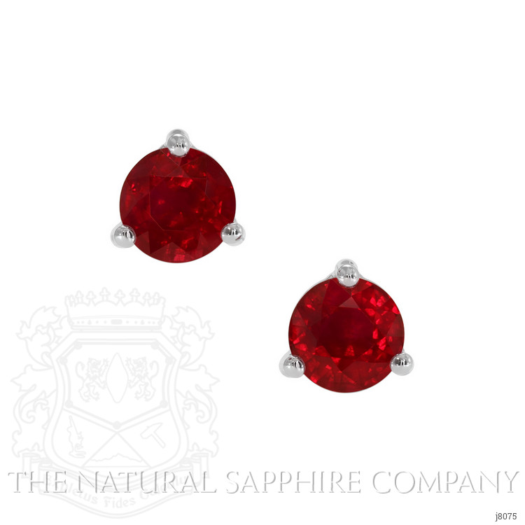 0.40 Ct.Tw. Ruby Studs Earrings, 14K White Gold