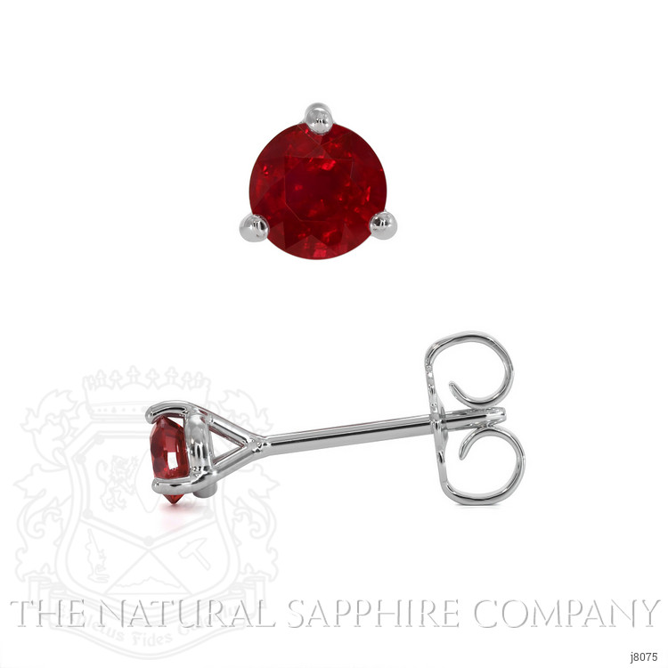 0.40 Ct.Tw. Ruby Studs Earrings, 14K White Gold
