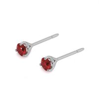 0.40 Ct.Tw. Ruby Studs Earrings, 14K White Gold Image