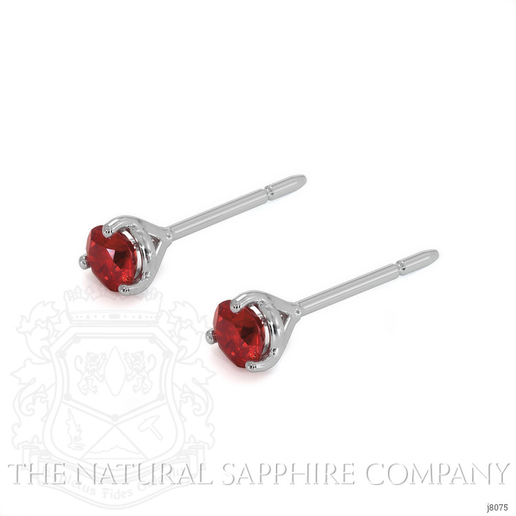 0.40 Ct.Tw. Ruby Studs Earrings, 14K White Gold