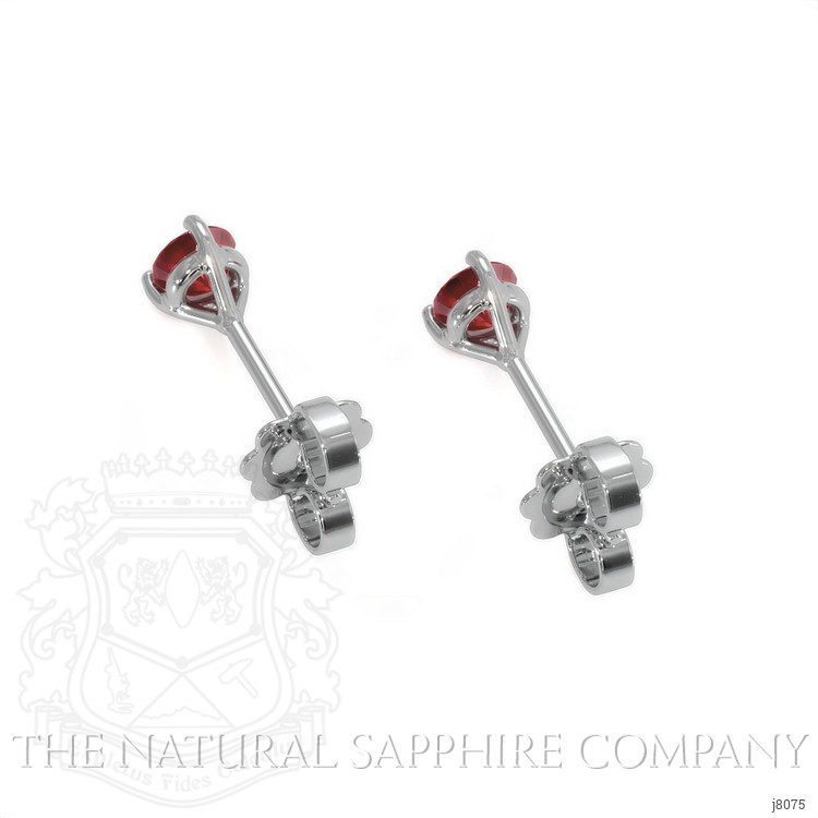 0.40 Ct.Tw. Ruby Studs Earrings, 14K White Gold