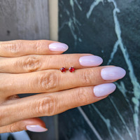 0.40 Ct.Tw.Total Carat Weight Ruby Studs Earrings, 14K White Gold Life Style