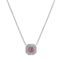 0.79 Ct. Sapphire Natural Diamond Pave Necklace, 14K White Gold Image