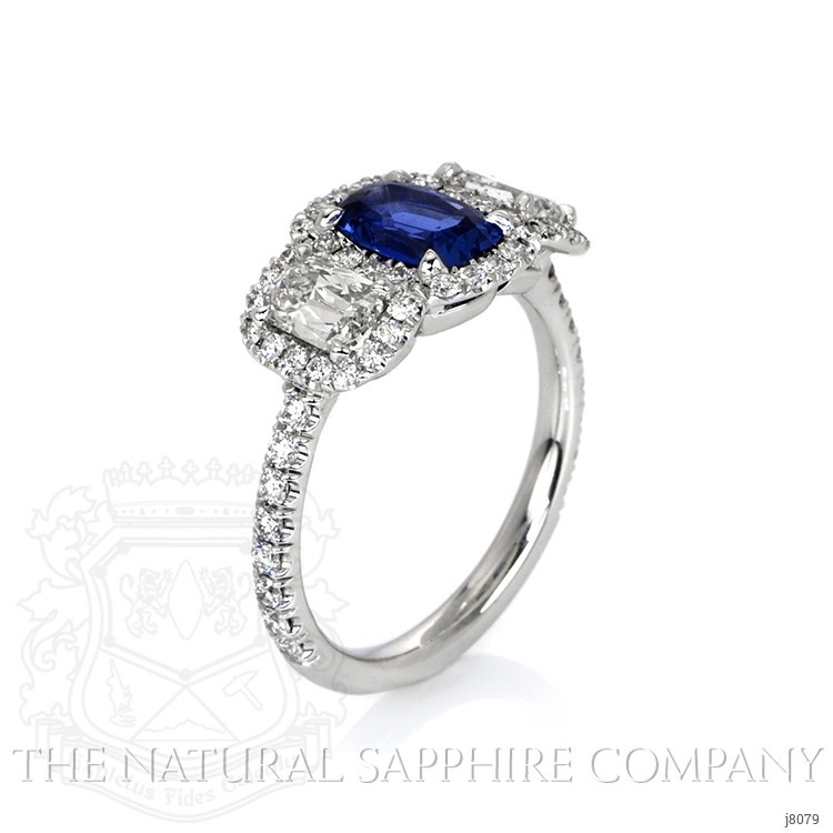 1.16 Ct. Color Change Sapphire and Natural Diamond Three Stone Ring, Platinum 950