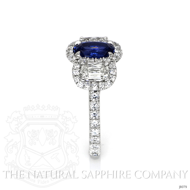 1.16 Ct. Color Change Sapphire and Natural Diamond Three Stone Ring, Platinum 950