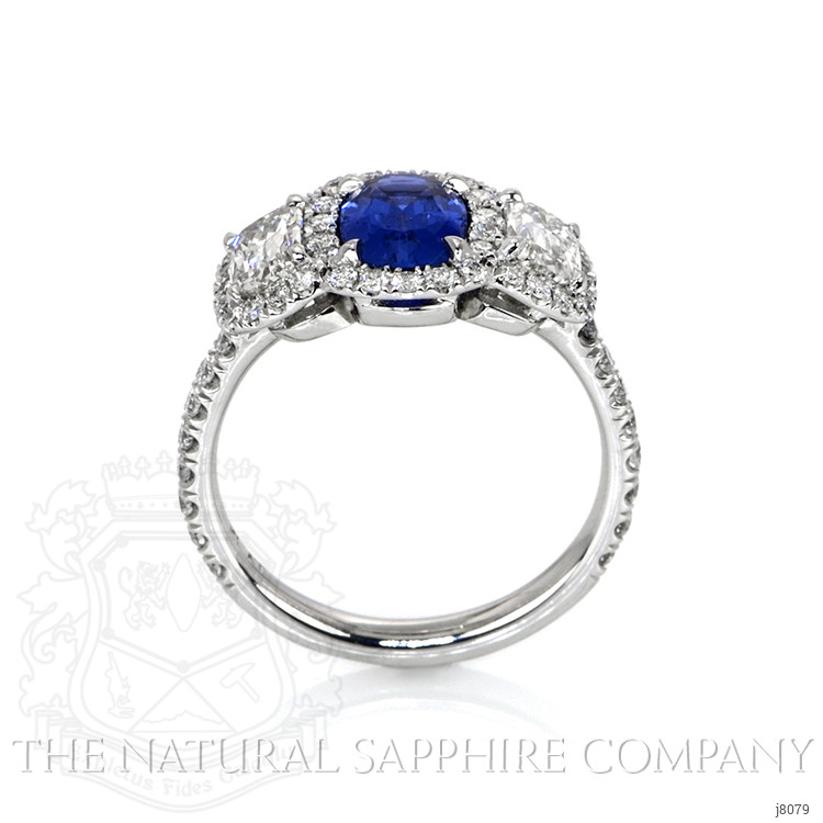 1.16 Ct. Color Change Sapphire and Natural Diamond Three Stone Ring, Platinum 950