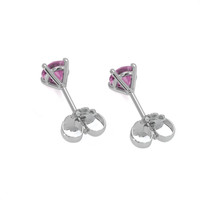 0.85 Ct.Tw.Total Carat Weight Pink Sapphire Studs Earrings, 14K White Gold Image