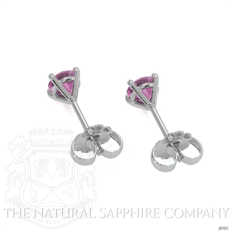 0.85 Ct.Tw. Pink Sapphire Studs Earrings, 14K White Gold