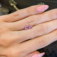 0.85&nbsp;Ct.Tw.Total Carat Weight Pink Sapphire Studs Earrings, 14K White Gold Life Style