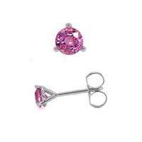 0.60 Ct.Tw. Pink Sapphire Studs Earrings, 14K White Gold Image