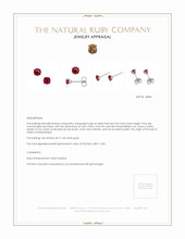 0.65 Ct.Tw. Ruby Studs Earrings, 14K White Gold Appraisal