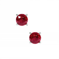 0.65 Ct.Tw. Ruby Studs Earrings, 14K White Gold Video