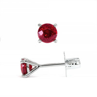 0.65 Ct.Tw. Ruby Studs Earrings, 14K White Gold Image