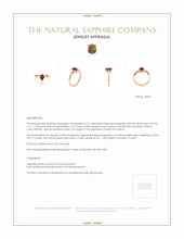 0.77 Ct. Pink Sapphire and Natural Diamond Three Stone Ring, 14K Rose Gold Appraisal