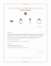 1.71 Ct. Color Change Sapphire and Natural Diamond Three Stone Ring, Platinum 950 Appraisal