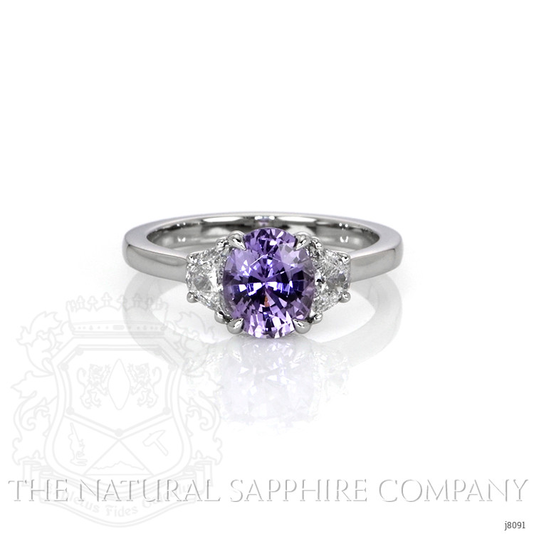 1.71 Ct. Color Change Sapphire and Natural Diamond Three Stone Ring, Platinum 950